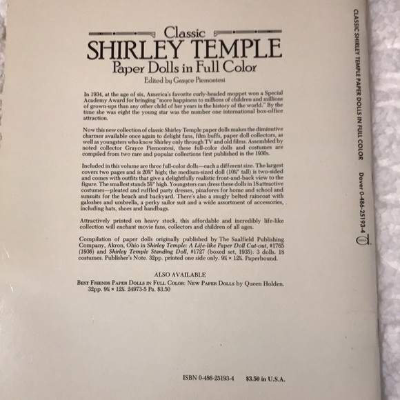 Vintage Classic Shirley Temple paper dolls - Picture 3 of 16